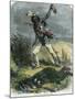 Indian Scalping His Dead Enemy, 19th Century-null-Mounted Giclee Print