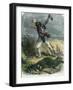 Indian Scalping His Dead Enemy, 19th Century-null-Framed Giclee Print