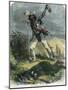 Indian Scalping His Dead Enemy, 19th Century-null-Mounted Giclee Print