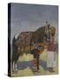 Indian servant with horse - early 20th century-Mortimer Ludington Menpes-Stretched Canvas