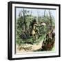 Indian Shaman from America Leading a Dance at a Ceremony.-null-Framed Giclee Print