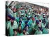 Indian Sikh Pilgrims Wait for Immigration Clearance at Wagah Railway Station Near Lahore-null-Stretched Canvas