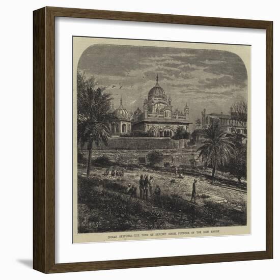 Indian Sketches, the Tomb of Runjeet Singh, Founder of the Sikh Empire-E. Jennings-Framed Giclee Print