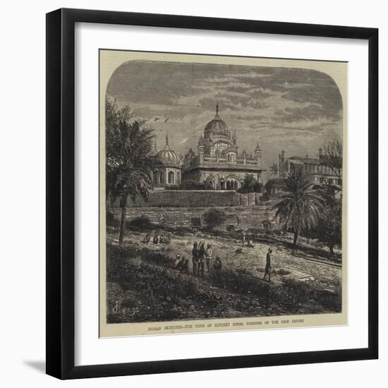 Indian Sketches, the Tomb of Runjeet Singh, Founder of the Sikh Empire-E. Jennings-Framed Giclee Print