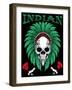 Indian Skull Vector Illustration-emeget-Framed Art Print