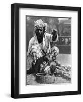 Indian Snake Charmer with Mongoose and Cobra, 1936-null-Framed Premium Giclee Print