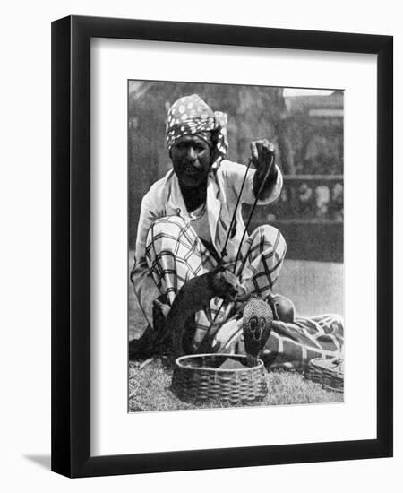 Indian Snake Charmer with Mongoose and Cobra, 1936-null-Framed Premium Giclee Print