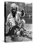 Indian Snake Charmer with Mongoose and Cobra, 1936-null-Stretched Canvas