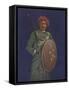Indian soldier with sword and shield - early 20th century-Mortimer Ludington Menpes-Framed Stretched Canvas