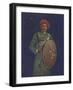 Indian soldier with sword and shield - early 20th century-Mortimer Ludington Menpes-Framed Giclee Print