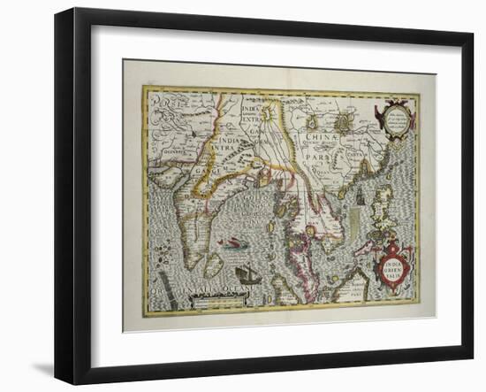 Indian Subcontinent to Philippines by Indonesian Archipelago and the Malay Peninsula, c.1600-Jodocus Hondius-Framed Giclee Print
