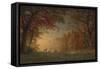 Indian Sunset: Deer by a Lake, c.1880-90-Albert Bierstadt-Framed Stretched Canvas