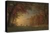 Indian Sunset: Deer by a Lake, c.1880-90-Albert Bierstadt-Stretched Canvas