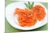 Indian Sweets Hot Jalebi on Green Mat-SNEHITDESIGN-Mounted Photographic Print