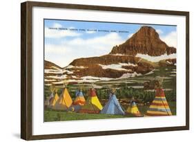 Indian Tepees, Glacier Park, Montana-null-Framed Art Print