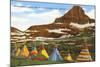 Indian Tepees, Glacier Park, Montana-null-Mounted Art Print