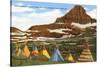 Indian Tepees, Glacier Park, Montana-null-Stretched Canvas