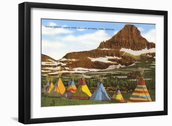 Indian Tepees, Glacier Park, Montana-null-Framed Art Print
