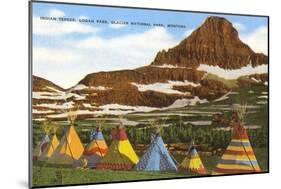 Indian Tepees, Glacier Park, Montana-null-Mounted Art Print