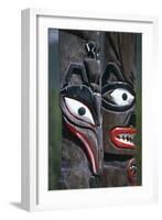 Indian Totems, Ksan Historical Village and Museum, Near Hazelton, British Columbia, Canada-null-Framed Giclee Print