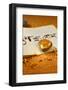 Indian Traditional Lamps on a Religious Book-satel-Framed Photographic Print