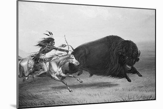 Indian Trying to Kill Buffalo-null-Mounted Giclee Print