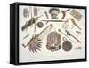Indian Utensils and Arms, Engraved by Du Casse, Published in 1841-Karl Bodmer-Framed Stretched Canvas