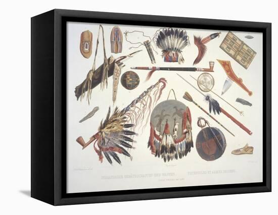 Indian Utensils and Arms, Engraved by Du Casse, Published in 1841-Karl Bodmer-Framed Stretched Canvas