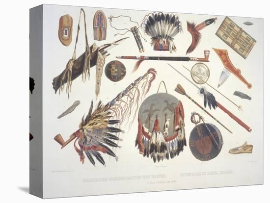 Indian Utensils and Arms, Engraved by Du Casse, Published in 1841-Karl Bodmer-Stretched Canvas