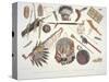 Indian Utensils and Arms, Engraved by Du Casse, Published in 1841-Karl Bodmer-Stretched Canvas