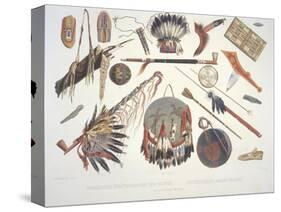 Indian Utensils and Arms, Engraved by Du Casse, Published in 1841-Karl Bodmer-Stretched Canvas