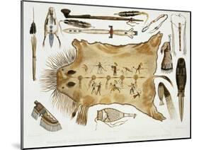 Indian Utensils and Arms, Plate 21 from Volume 2 of "Travels in the Interior of North America"-Karl Bodmer-Mounted Giclee Print