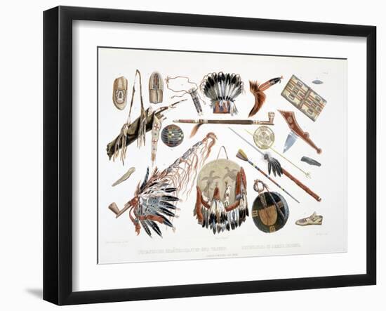 Indian Utensils and Arms, Plate 48, Travels in the Interior of North America, c.1844-Karl Bodmer-Framed Giclee Print