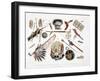 Indian Utensils and Arms, Plate 48, Travels in the Interior of North America, c.1844-Karl Bodmer-Framed Giclee Print