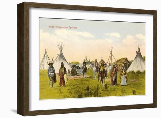 Indian Village near Spokane, Washington-null-Framed Art Print