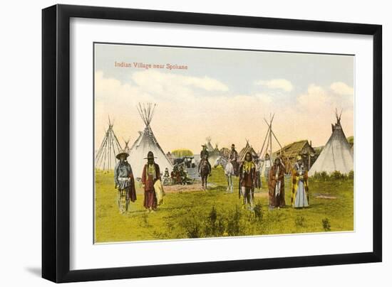 Indian Village near Spokane, Washington-null-Framed Art Print