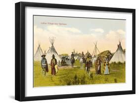 Indian Village near Spokane, Washington-null-Framed Art Print