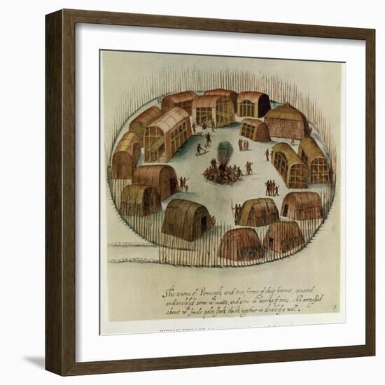 Indian Village of Pomeiooc-John White-Framed Giclee Print