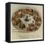 Indian Village of Pomeiooc-John White-Framed Stretched Canvas