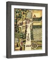 Indian Village of Secoton with Gardens-Theodor de Bry-Framed Art Print