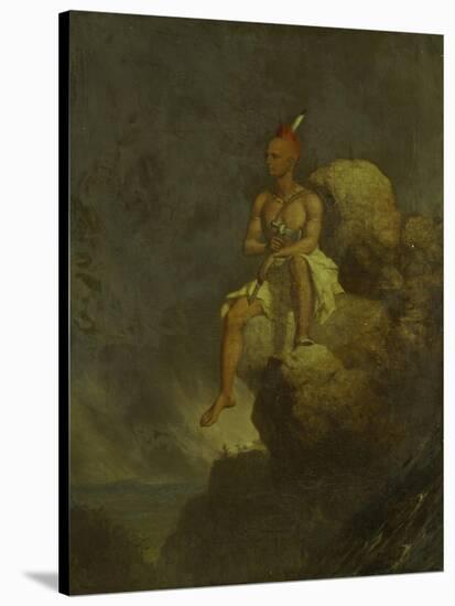 Indian Warrior on the Edge of a Precipice, 1847-Charles Deas-Stretched Canvas