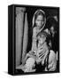 Indian Wife of a Tannery Worker Holding Her Child at Home in the Chawls-Margaret Bourke-White-Framed Stretched Canvas