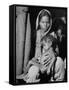 Indian Wife of a Tannery Worker Holding Her Child at Home in the Chawls-Margaret Bourke-White-Framed Stretched Canvas