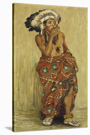 Indian with Blanket-Eanger Irving Couse-Stretched Canvas