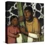 Indian with Cactus (Tempera on Paper)-Alfredo Ramos Martinez-Stretched Canvas