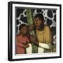 Indian with Cactus (Tempera on Paper)-Alfredo Ramos Martinez-Framed Giclee Print