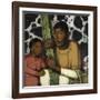 Indian with Cactus (Tempera on Paper)-Alfredo Ramos Martinez-Framed Giclee Print