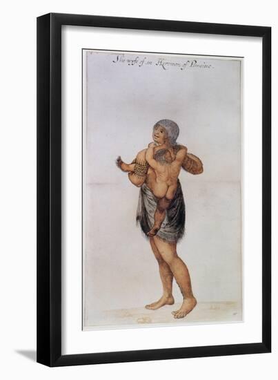 Indian Woman and Baby of Pomeiooc-John White-Framed Giclee Print