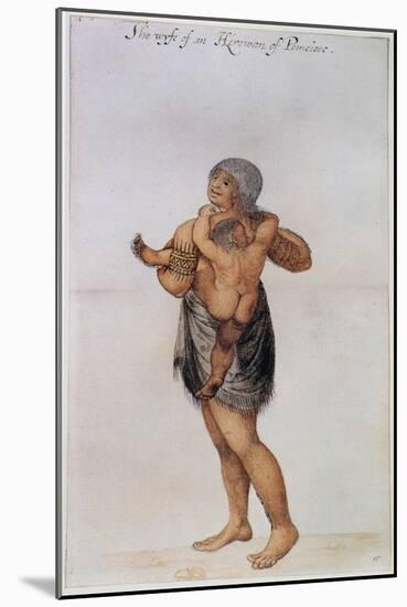 Indian Woman and Baby of Pomeiooc-John White-Mounted Giclee Print