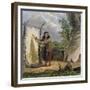 Indian Woman Dressing a Buffalo Skin-Seth Eastman-Framed Giclee Print